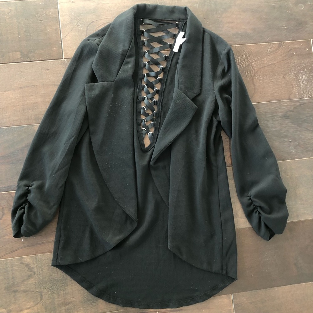 Blazer with ribbon detail